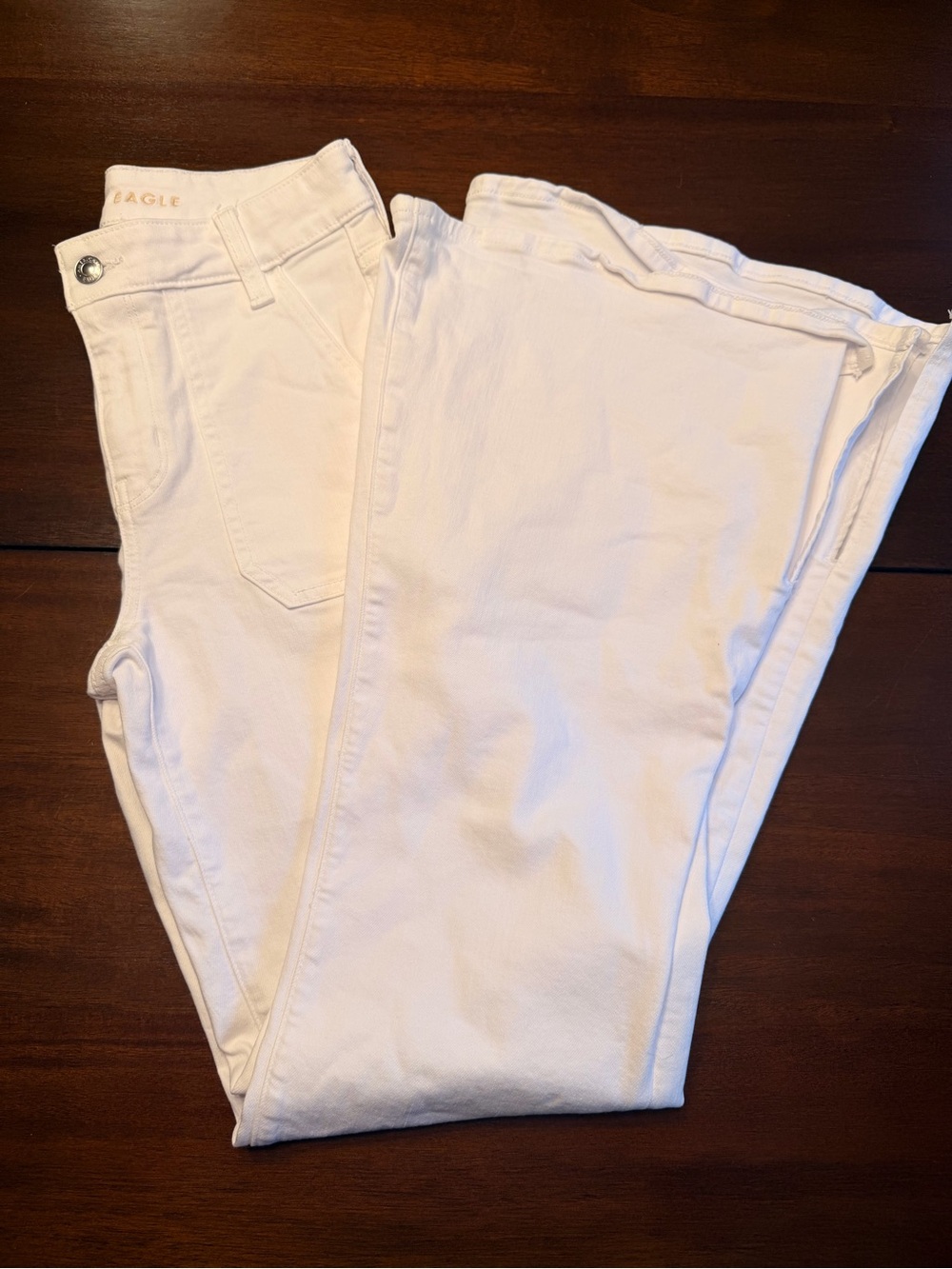 American Eagle white flared jeans
